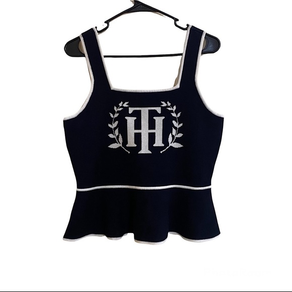 Tommy Hilfiger Black Peplum Sweater Tank | Size M - Picture 1 of 4